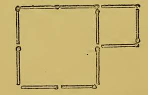 The Hoffman’s solution of the puzzle “Make two squares from six squares”.
