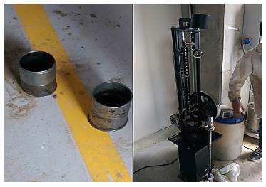 Moldes para fabricación de briquetas y máquina Humboldt para compactación automática Marshall