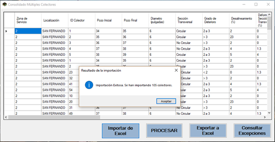 . Consolidated information import interface