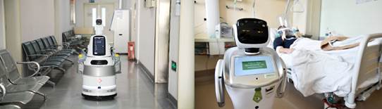 Robots móviles ejerciendo labores de telemedicina