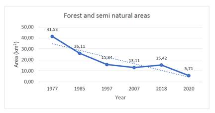 Analysis of forest and seminatural areas
