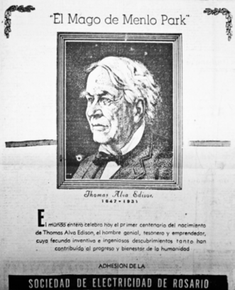 igura 5. Ricardo Warecki, publicidad para la Sociedad de Electricidad de Rosario, diario Crónica, Rosario, 11 de febrero de 1947.