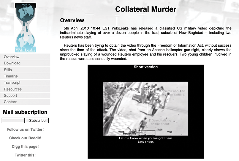 
Figura 7.  (WikiLeaks, 2010) Collateral murder.