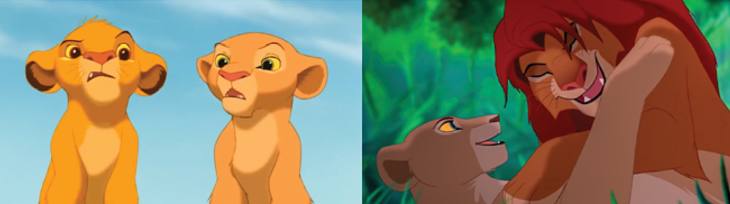 
Figura 3. Disney (1994). Simba y Nala como representación de la ruptura de la inmediatez del amor romántico. En El rey león (Hahn, 1994)