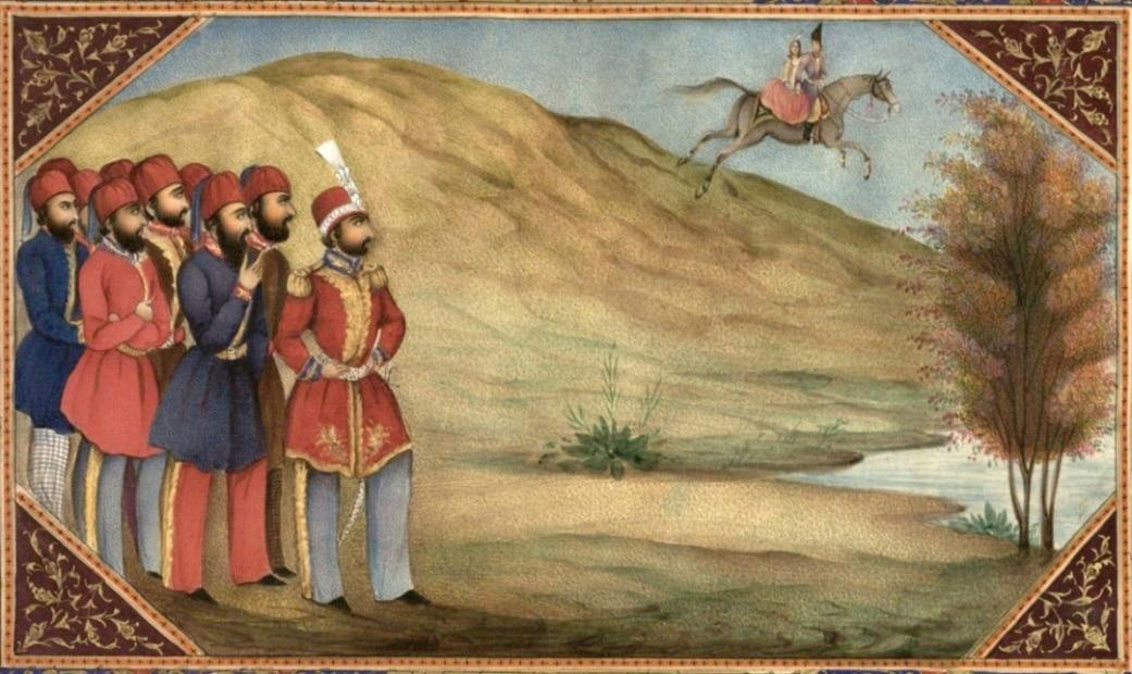 Figure 5. Ebony horse story (1853), Golestan  Palace Museum. Source: One Thousand and One Nights, illustrated by Sani  ol-Molk