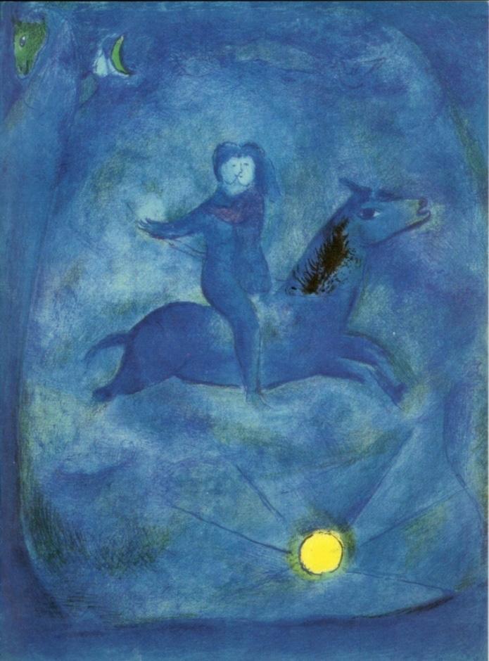 Figure 6. Three hundred and sixty-fourth  night, the ebony horse story, One Thousand and One Nights (1948). Source: Arabian Nights by Chagall