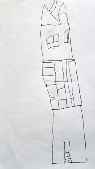 Figura. 7. Dibujo de un niño de 4 años.Bolígrafo sobre papel