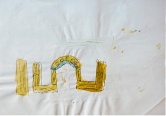 Figura. 6. Dibujo de un niño de 5 años.Bolígrafo y acuarela sobre papel.