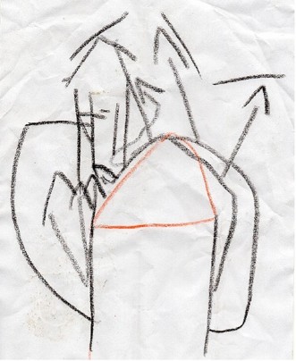 Figura. 12. Dibujo de una niña de 3 años. Lápiz sobre papel.
