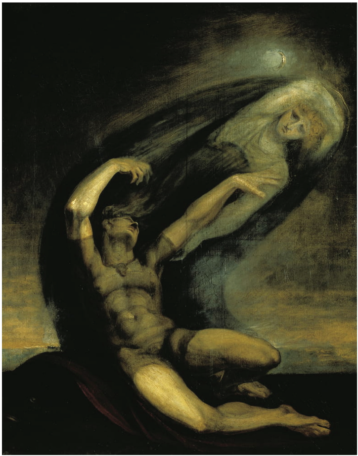 Aquiles tratando de agarrar la sombra de Patroclo (1803), por Johann Heinrich Füssli.