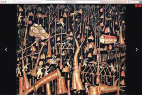 Página com obra selecionada (Nilson Pimenta, “Desmatamento”, 1984).