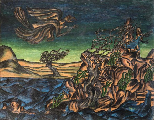  Inji Efflatoun, The Girl and the Beast, 1941, Oil on canvas, 70 X 55 cm. Courtesy Museum of Inji Efflatoun, Sector of Fine Arts, Ministry of Culture, Egypt.