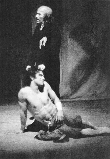Diálogo del Rebusque. Santiago García. Teatro La Candelaria (1981). En la foto: César Badillo  y ÁlvaroRodríguez. Foto Luis Cruz.