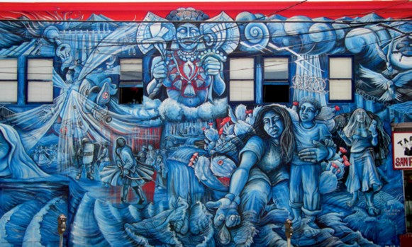 Las Aguas Sagradas de La Llorona (2004), mural de Juana Alicia Araiza. Fotografía: cortesía de Juana Alicia Araiza.