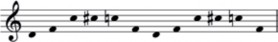 Figura 19. Ejemplo de una melodía ascendente. Elaboración propia.