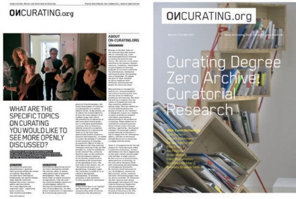 Izquierda: On-curating.org, No 1, 2008, Zúrich. Derecha: On-curating.org, No 26, 2015, Zúrich