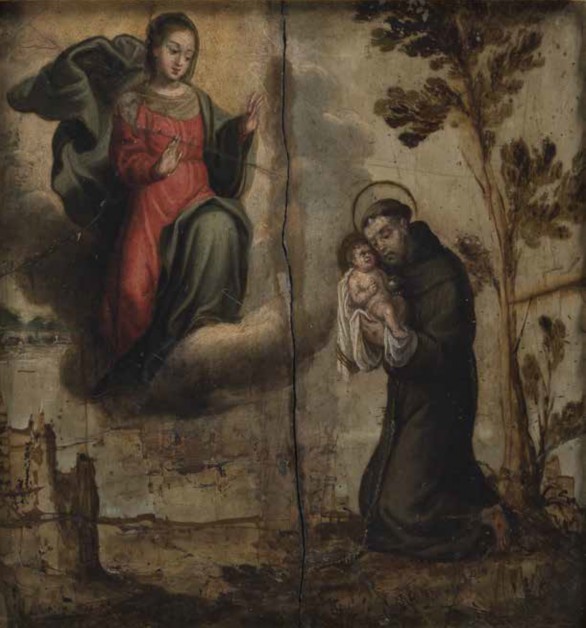 La Virgen, el Niño y San Francisco de Asís.