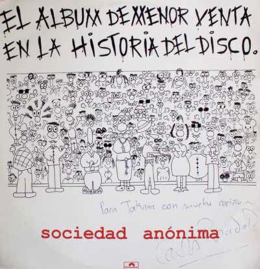 Portada de El álbum de menos venta en la historia del disco. Sociedad Anónima (1989).