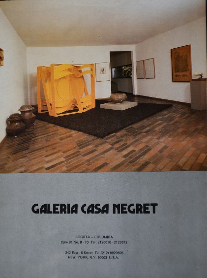 Galería Casa Negret. Bogotá. 1987. Fuente: Arte en Colombia.