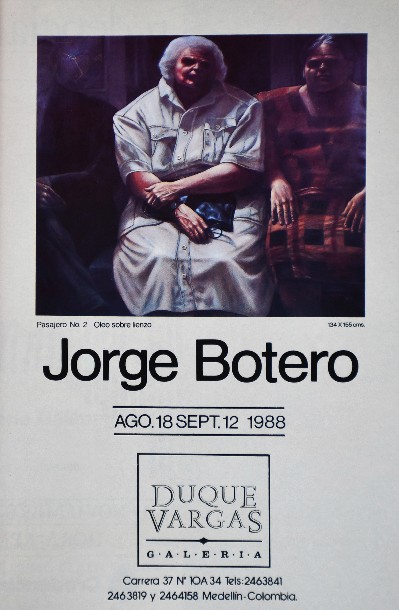 Jorge Botero en Galería Duque Vargas. 1988 Medellín. Fuente: Arte en Colombia.