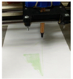 Impresora 3D funcionando como plotter 2D.