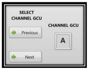 GCU troubleshooting bench, measure channel “A” example