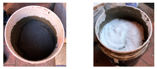Concrete with fly ash (left) and nanosilica in concrete (right)