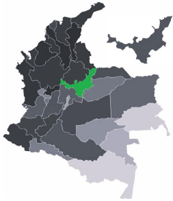 Geographic location of the department of Boyacá